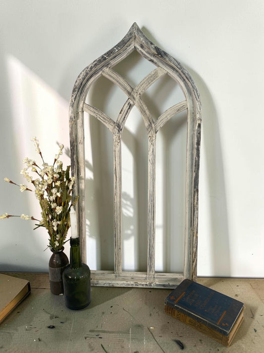 Windows - Gothic Arched Wall Accent, Wood Cathedral Church Window Frame, Farmhouse Decor by The Old Grainery (Arched, Cath...