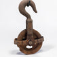 Antique Cast Iron Pulley and Hook, Vintage Barn Pulley, Farmhouse Industrial a3