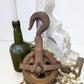 Antique Cast Iron Pulley and Hook, Vintage Barn Pulley, Farmhouse Industrial a3