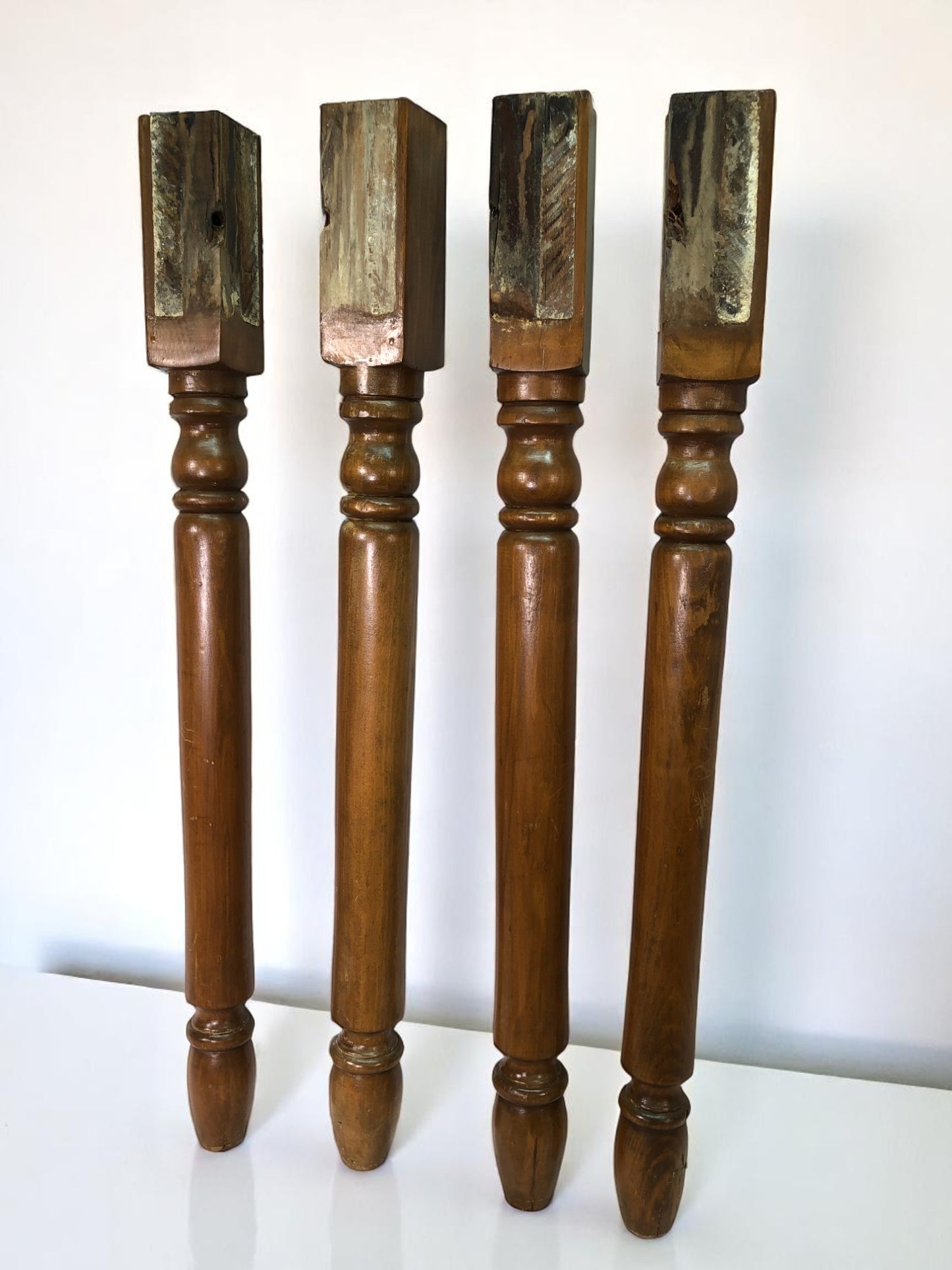 Home & Living > Furniture > Dining Room Furniture - 4 Wood Table Legs, Harvest Folk Art Architectural Salvage, Vintage Fur...