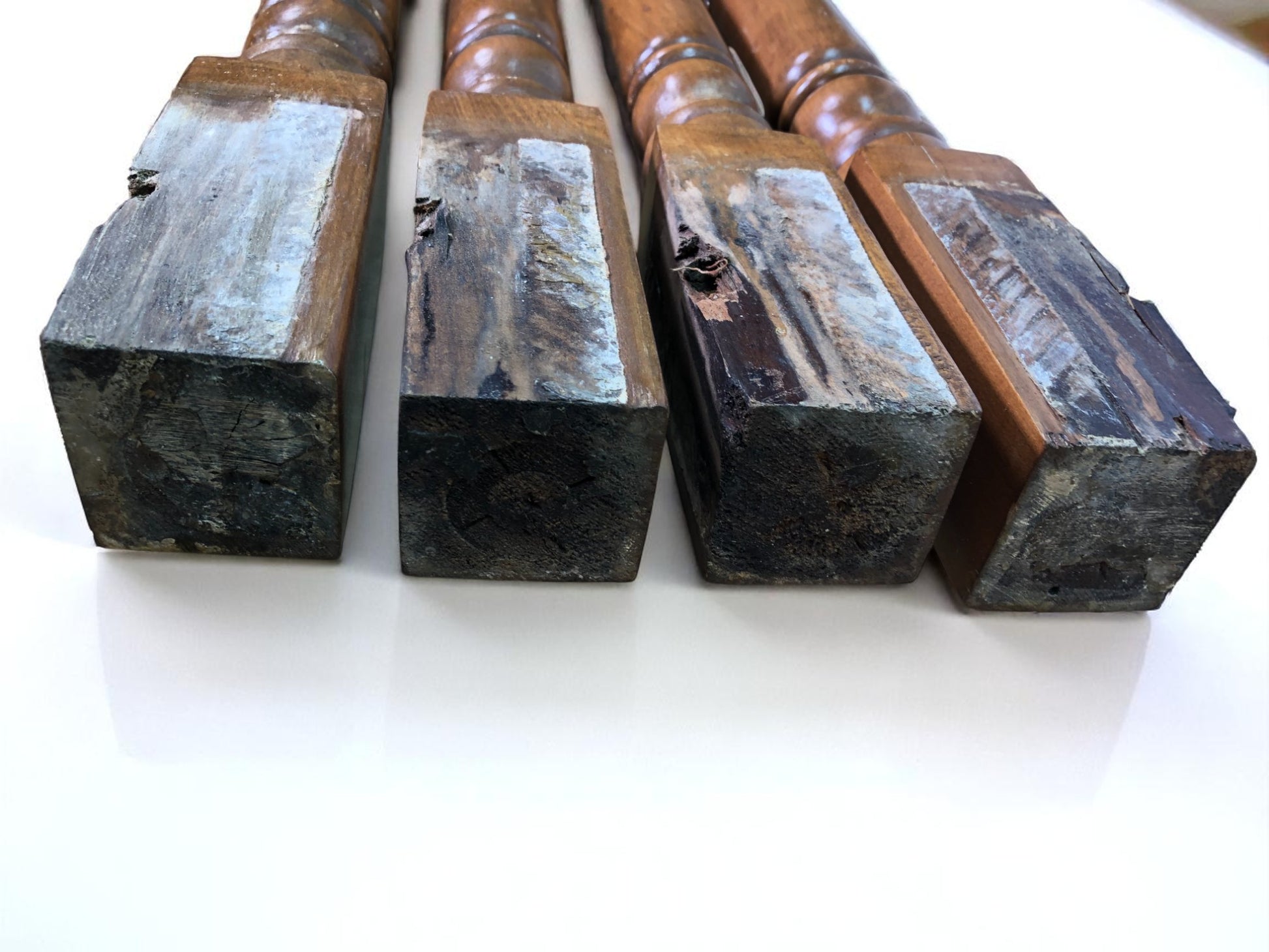 Home & Living > Furniture > Dining Room Furniture - 4 Wood Table Legs, Harvest Folk Art Architectural Salvage, Vintage Fur...