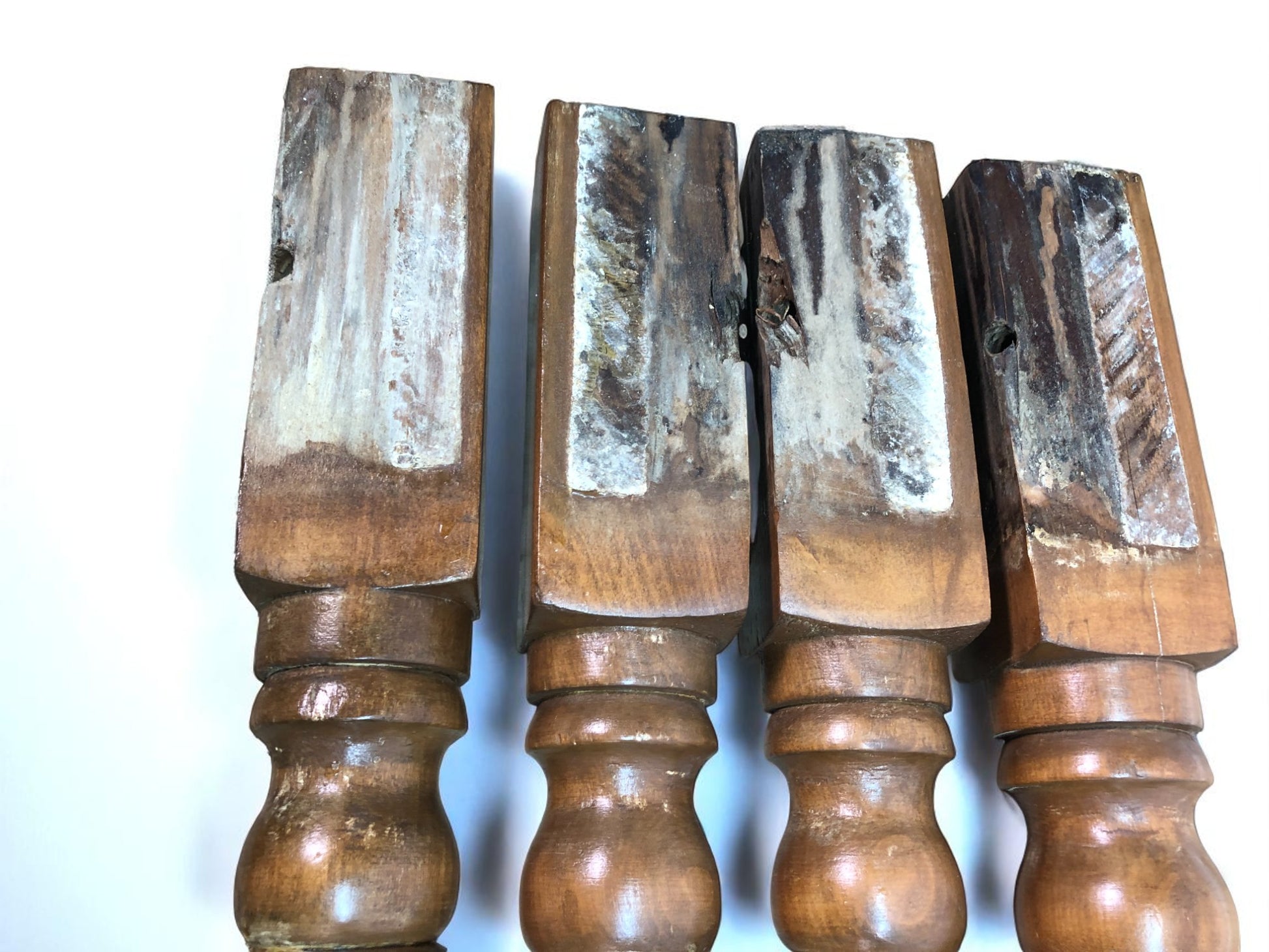 Home & Living > Furniture > Dining Room Furniture - 4 Wood Table Legs, Harvest Folk Art Architectural Salvage, Vintage Fur...