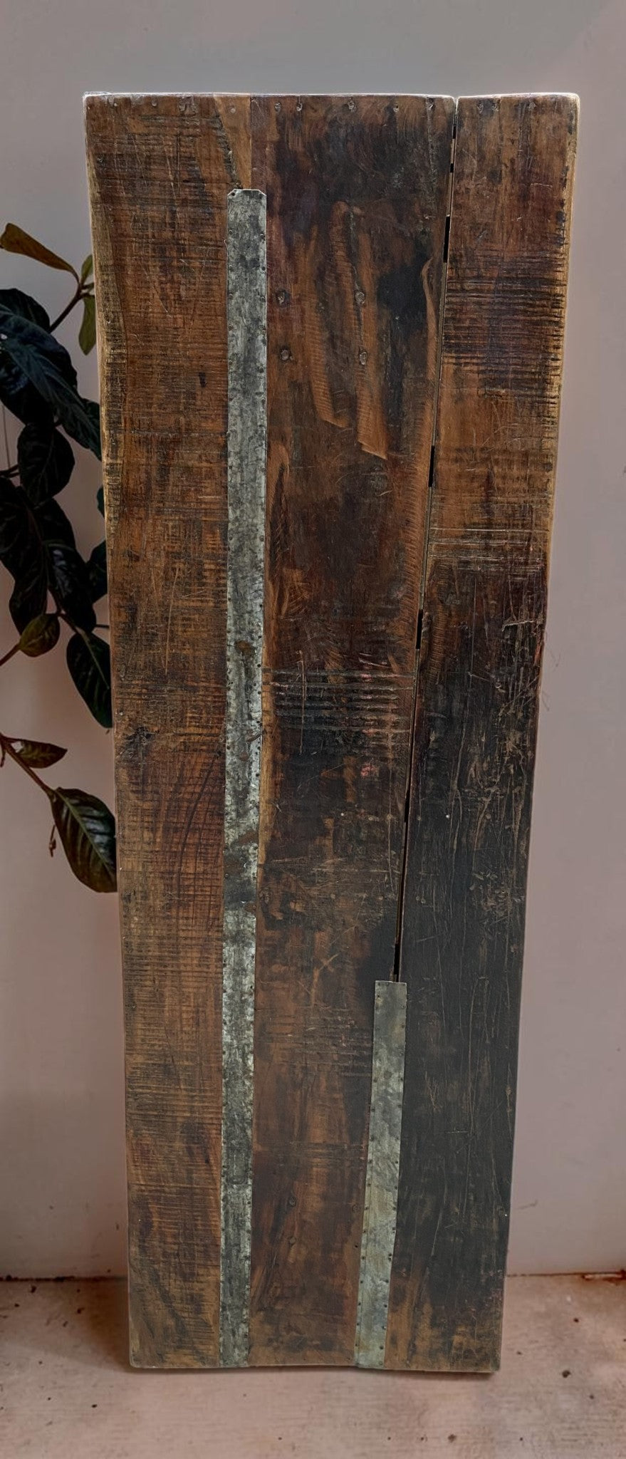 Reclaimed Wood Folding Table (67.75x22) Rustic Wood Dining, Kitchen Island B112