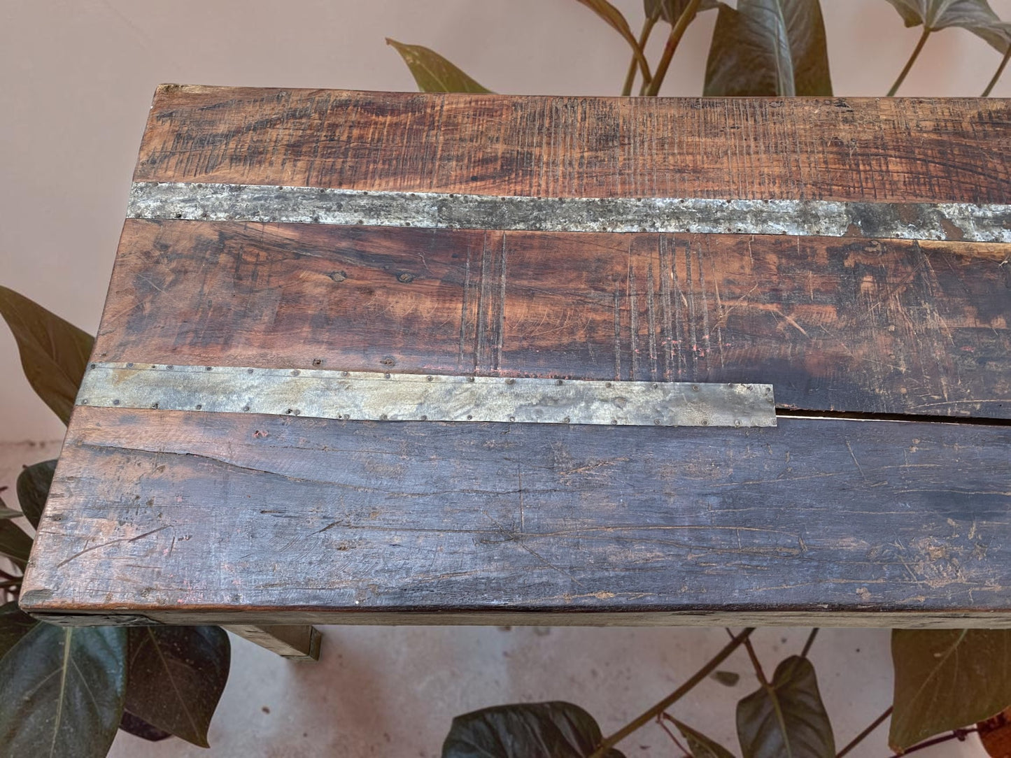 Reclaimed Wood Folding Table (67.75x22) Rustic Wood Dining, Kitchen Island B112