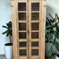 Library Bookcase, 2 Door Natural Display Case, Showcase, Kitchen Cabinet, F