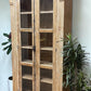 Library Bookcase, 2 Door Natural Display Case, Showcase, Kitchen Cabinet, F