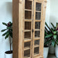 Library Bookcase, 2 Door Natural Display Case, Showcase, Kitchen Cabinet, F