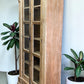 Library Bookcase, 2 Door Natural Display Case, Showcase, Kitchen Cabinet, F