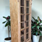 Library Bookcase, 2 Door Natural Display Case, Showcase, Kitchen Cabinet, F