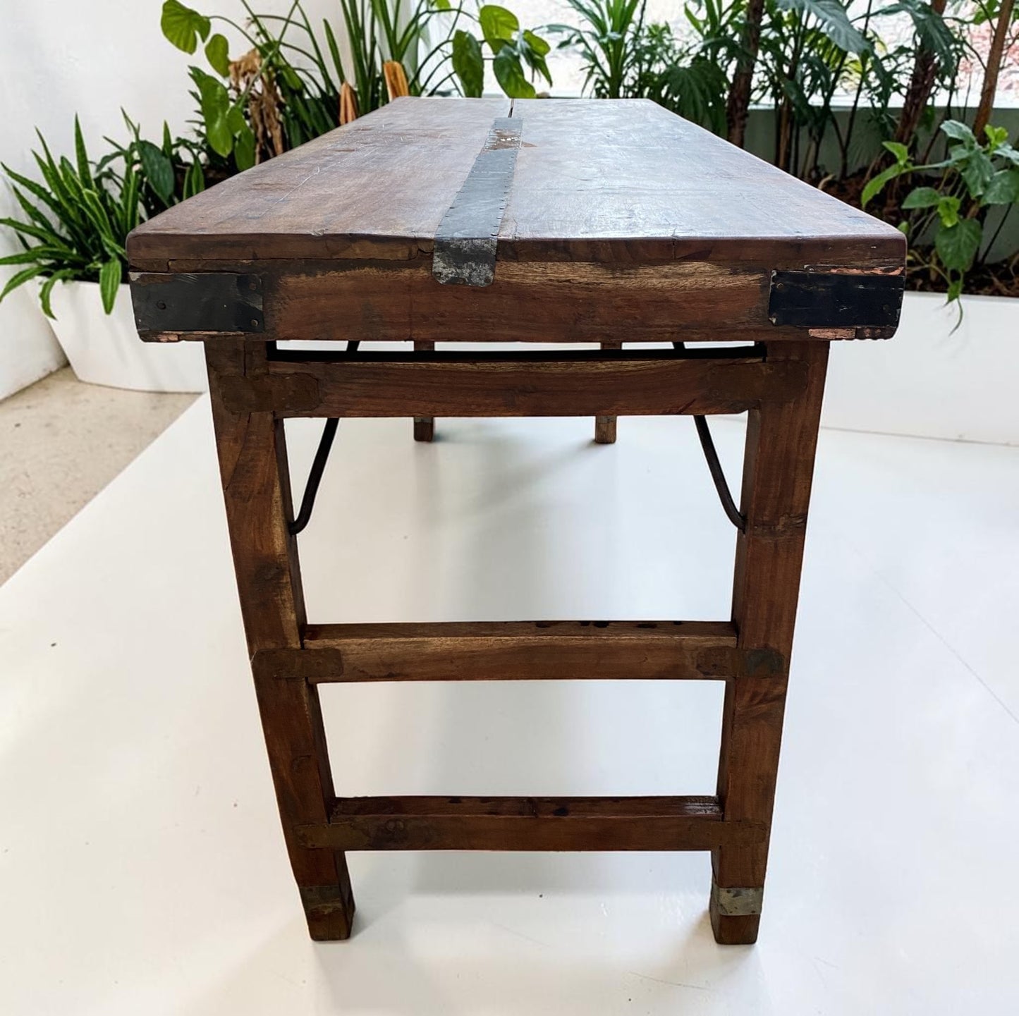 Reclaimed Wood Folding Table (67.5x21.5) Rustic Wood Dining, Kitchen Island B118