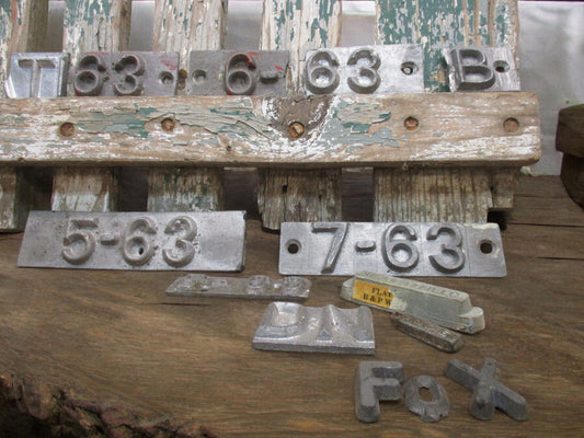 letterpress - Lead Cast Typeset, Numbers Letters, Vintage Stamps, Letterpress, Printing Press by The Old Grainery (Antique...