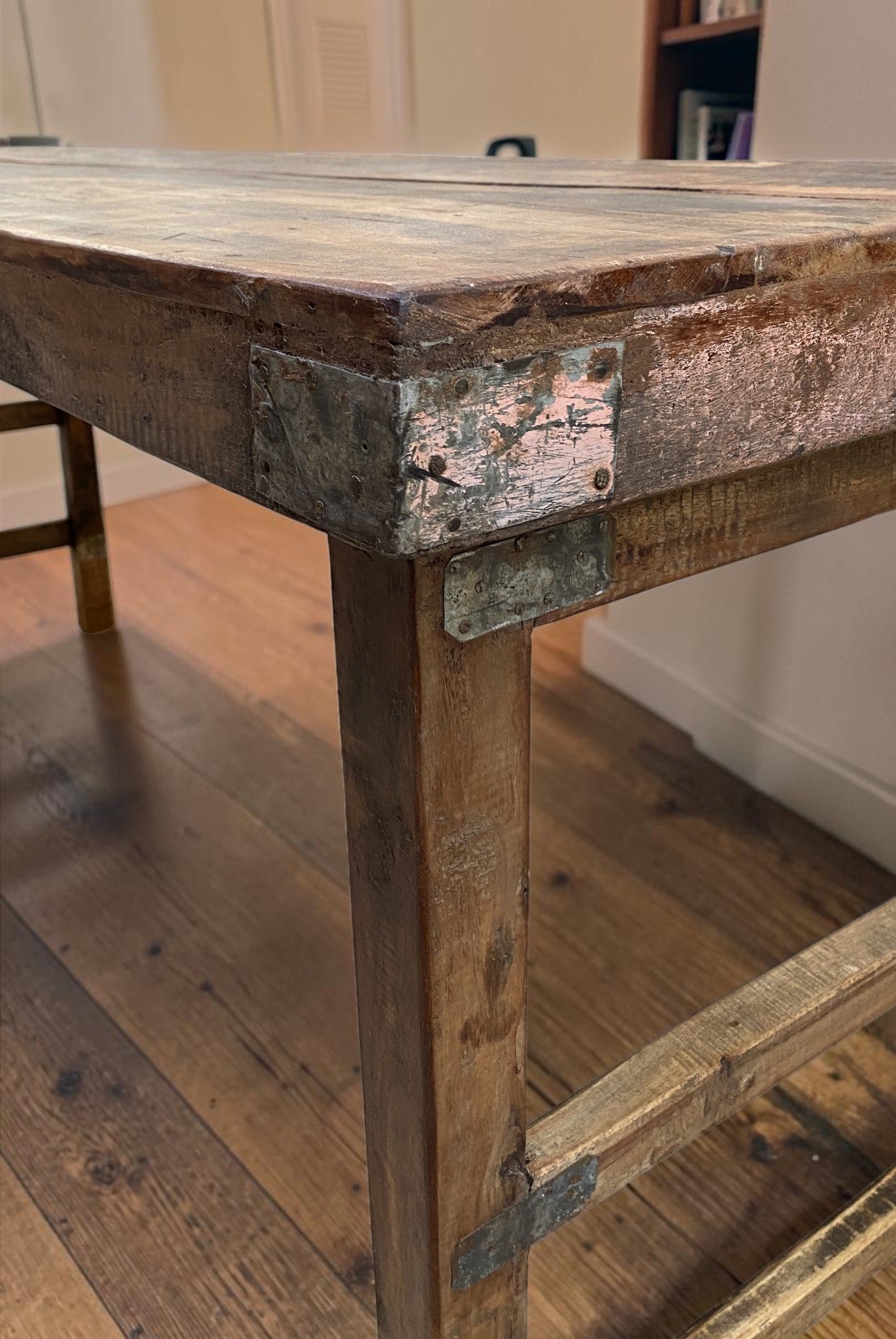 Reclaimed Wood Folding Table (68.5x22.5) Rustic Wood Dining, Kitchen Island B128