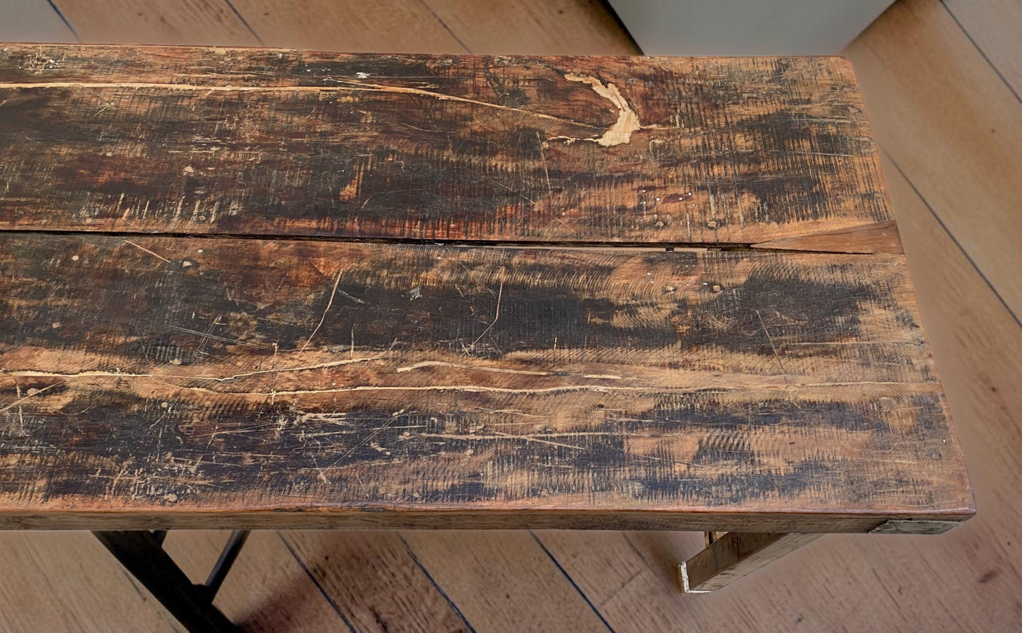 Reclaimed Wood Folding Table (68.5x22.5) Rustic Wood Dining, Kitchen Island B128