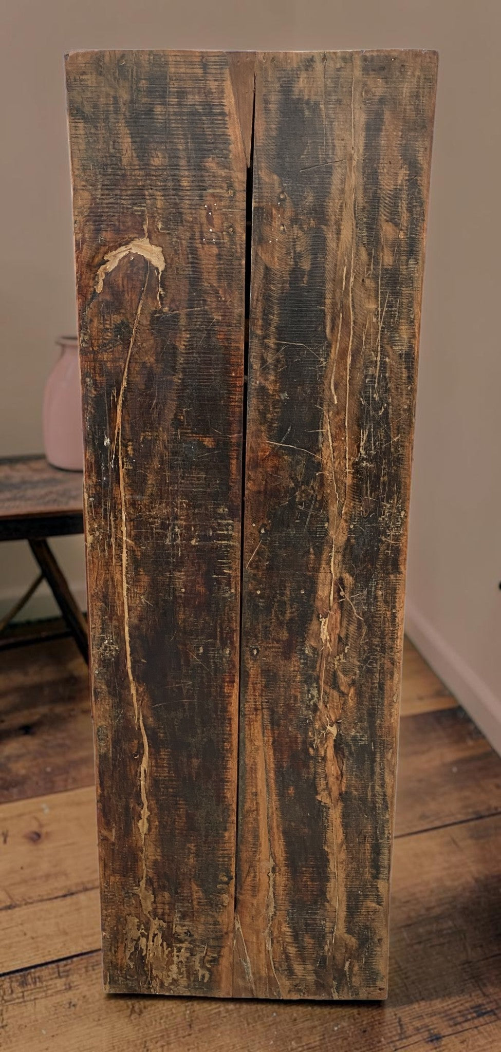 Reclaimed Wood Folding Table (68.5x22.5) Rustic Wood Dining, Kitchen Island B128