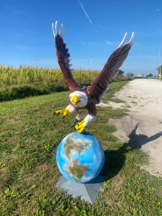 Statue - Majestic Bald Eagle, Cast Aluminum Statue, Bald Eagle & Fish, Case Emblem, B by The Old Grainery (bald Eagle, Cas...