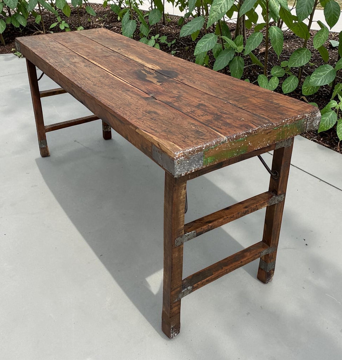 Reclaimed Wood Folding Table (68x22) Rustic Wood Dining, Kitchen Island B129