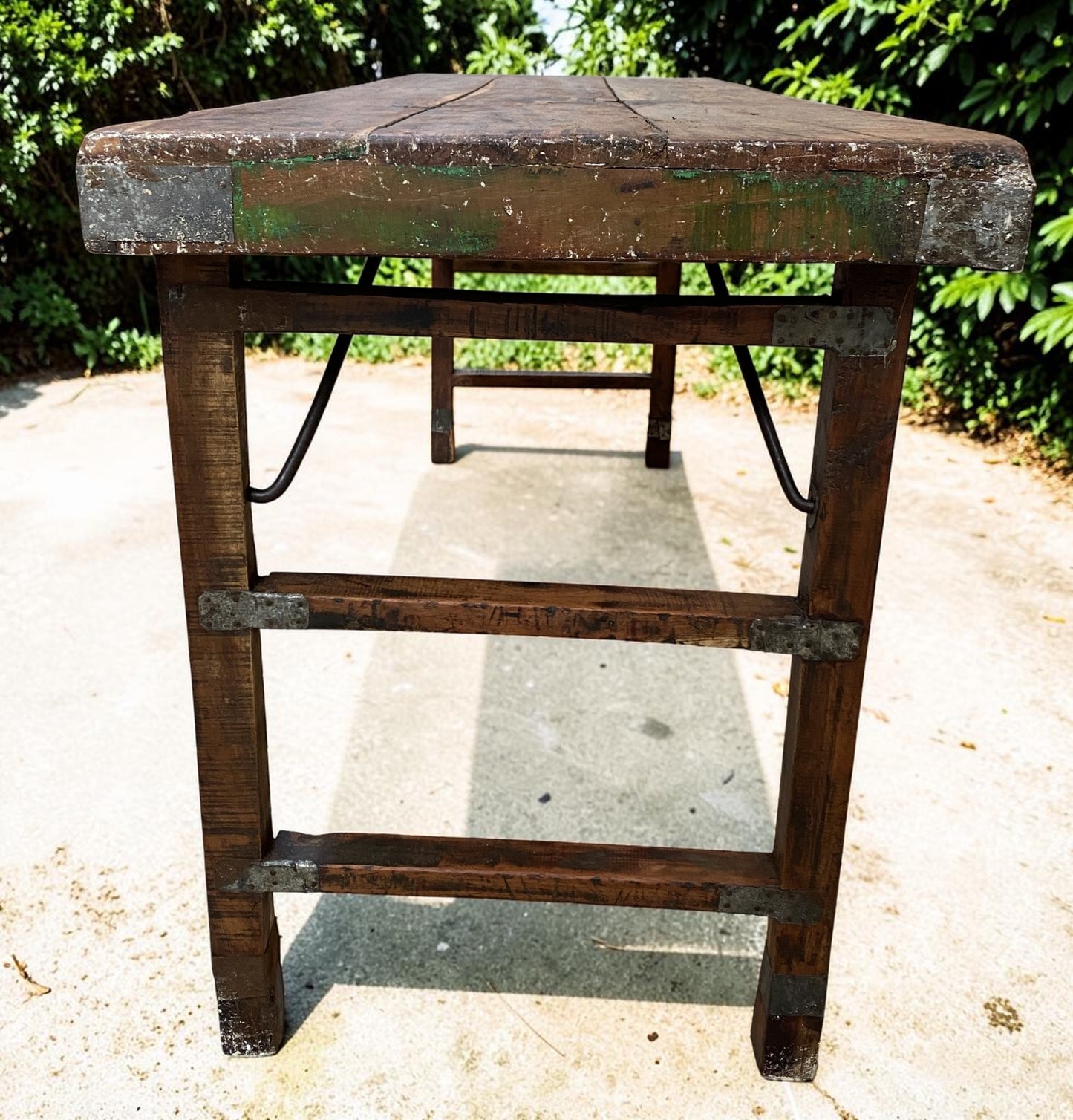 Reclaimed Wood Folding Table (68x22) Rustic Wood Dining, Kitchen Island B129