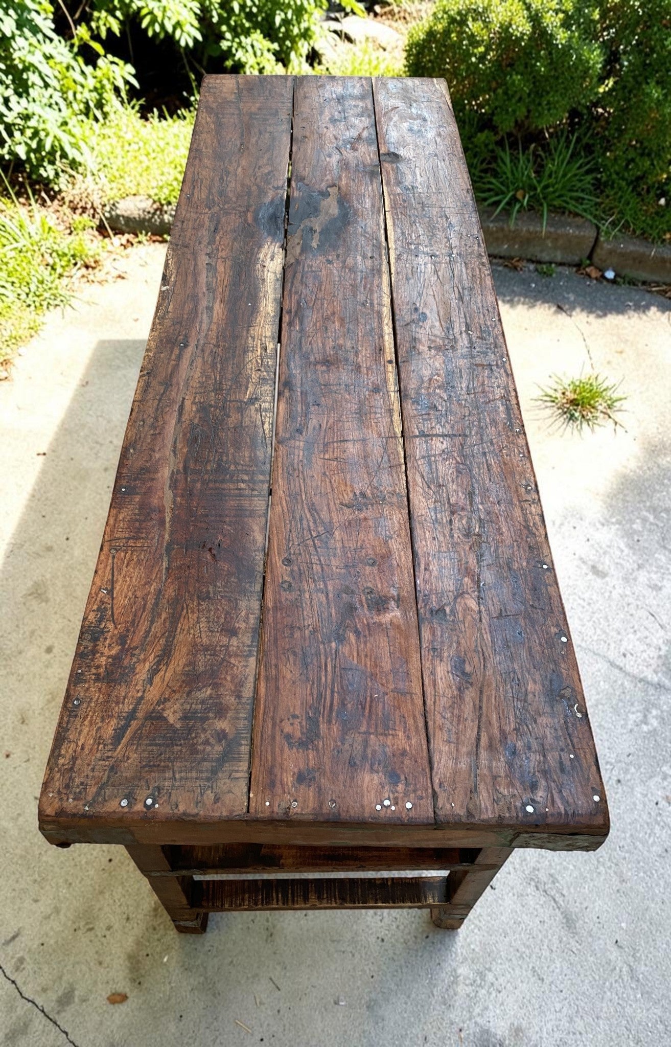 Reclaimed Wood Folding Table (68x22) Rustic Wood Dining, Kitchen Island B129
