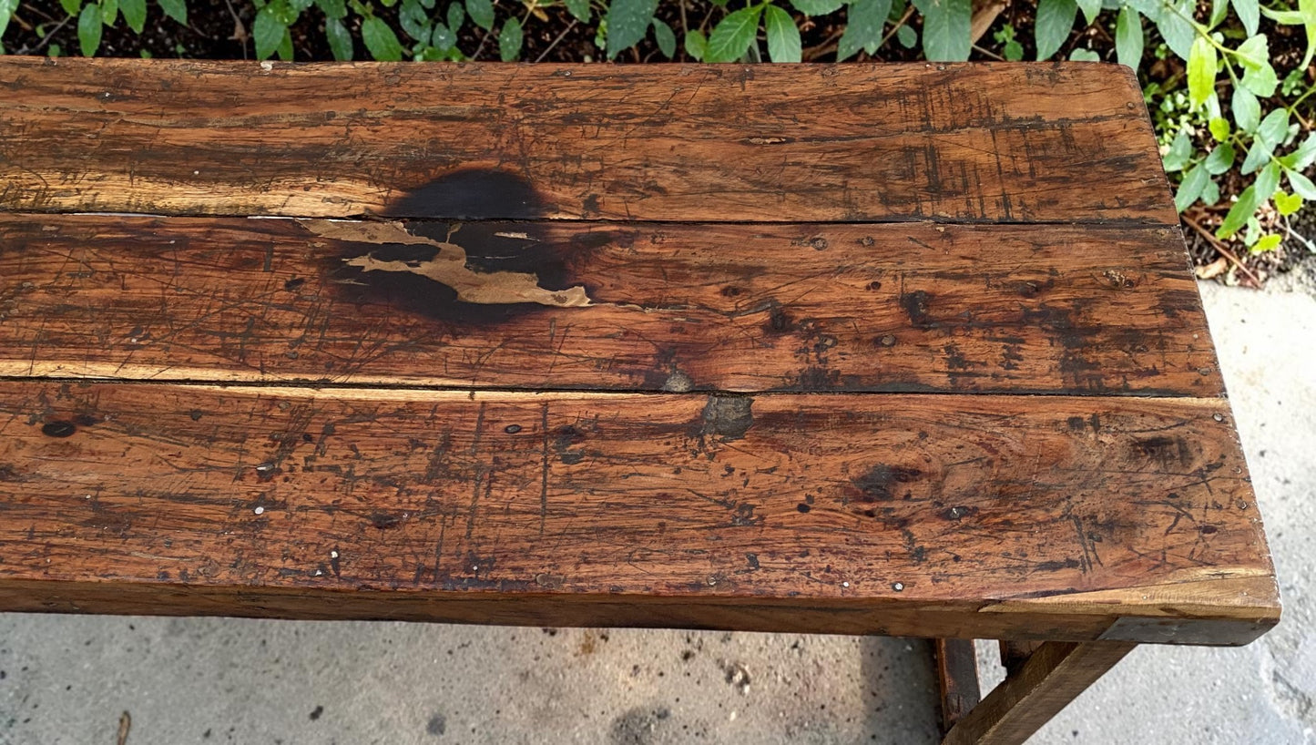 Reclaimed Wood Folding Table (68x22) Rustic Wood Dining, Kitchen Island B129