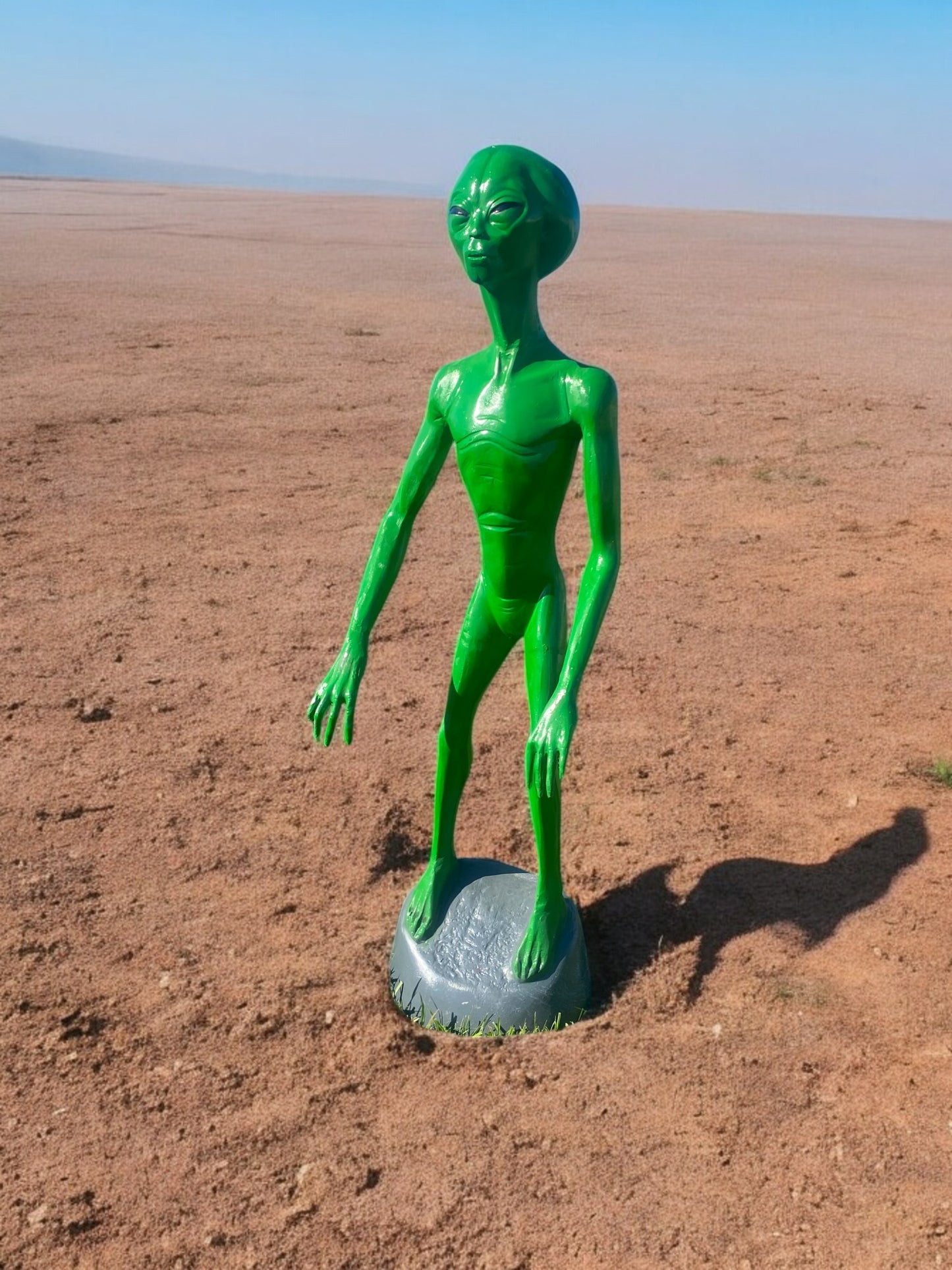 Alien Statue, Green Space Men, UFO Extraterrestrial Alien Art, Cast Aluminum, J