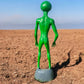 Alien Statue, Green Space Men, UFO Extraterrestrial Alien Art, Cast Aluminum, J