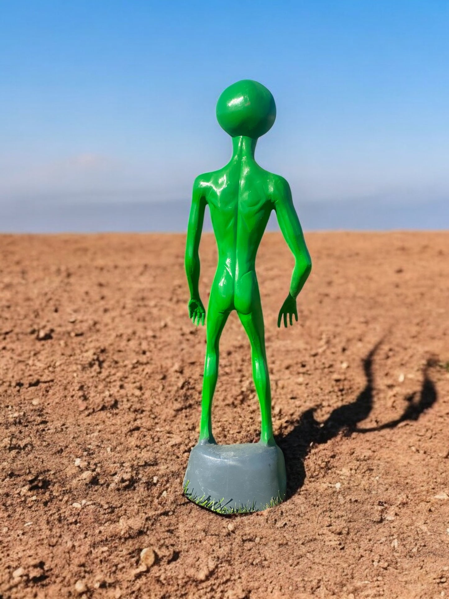 Alien Statue, Green Space Men, UFO Extraterrestrial Alien Art, Cast Aluminum, J