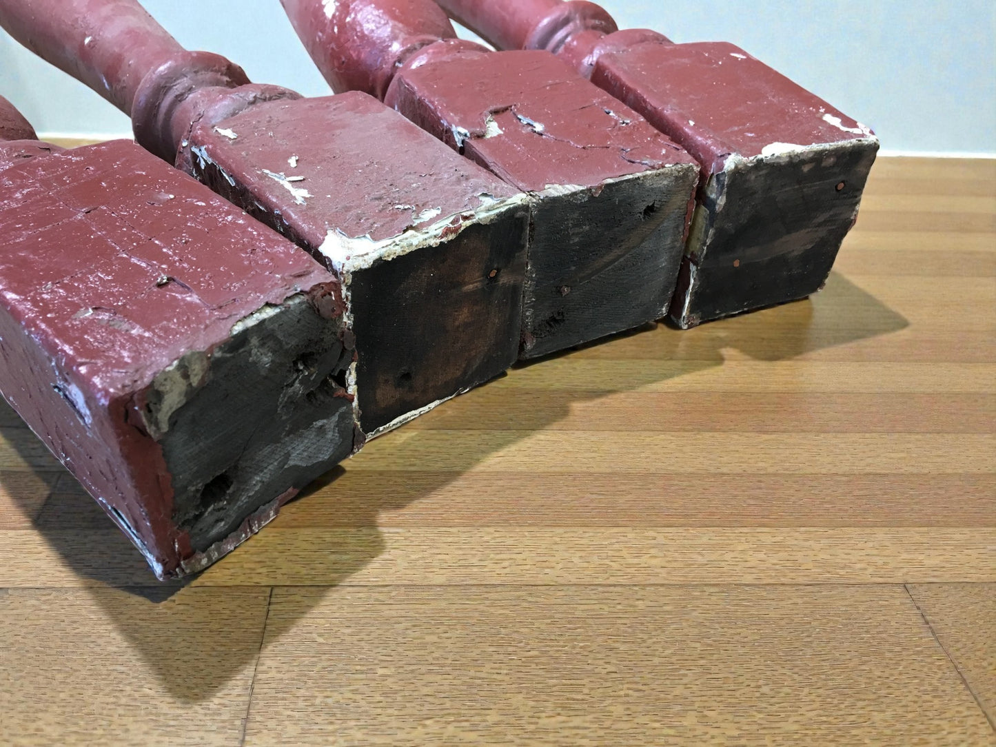 4 Rustic Red Wood Balusters Architectural Salvage Spindles Porch Trim F