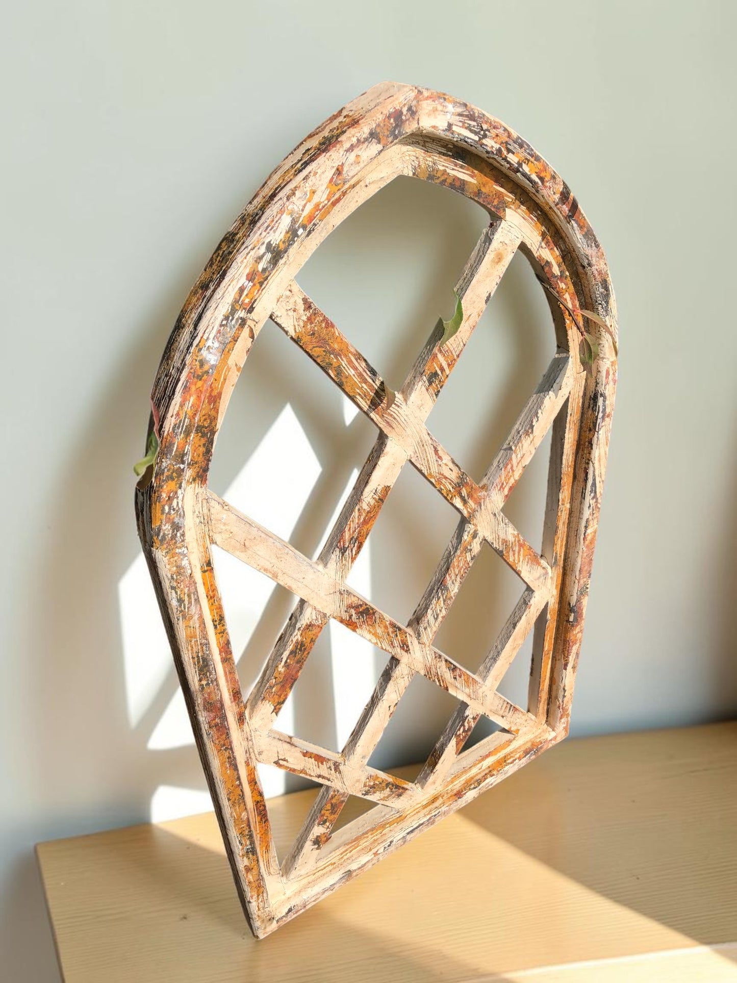 Windows - Farmhouse Arched Lattice Window Frame, Rustic Home Accent Vintage Inspired Decor by The Old Grainery (arched, ch...