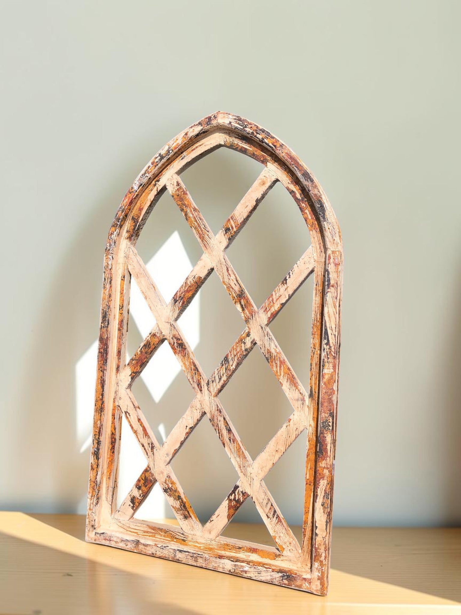 Windows - Farmhouse Arched Lattice Window Frame, Rustic Home Accent Vintage Inspired Decor by The Old Grainery (arched, ch...