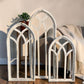 3 White Wood Arched Window Frames, Distressed Cathedral Style, Farmhouse Decor