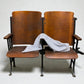 Theater Seats - 3 Vintage Wood Folding Theater Seats, Auditorium Seats, Entryway Bench, E30 by The Old Grainery (art deco,...
