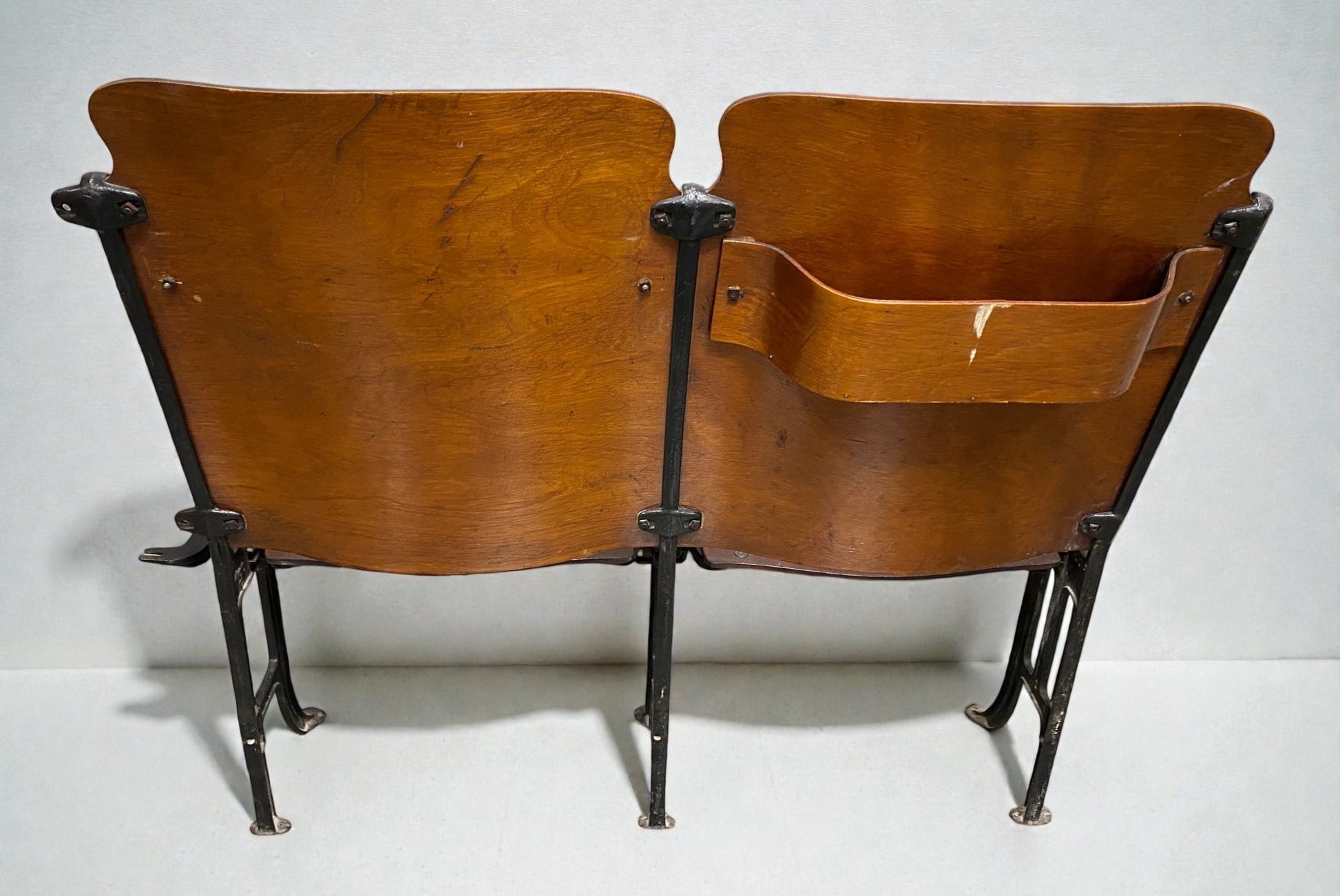Theater Seats - 3 Vintage Wood Folding Theater Seats, Auditorium Seats, Entryway Bench, E30 by The Old Grainery (art deco,...