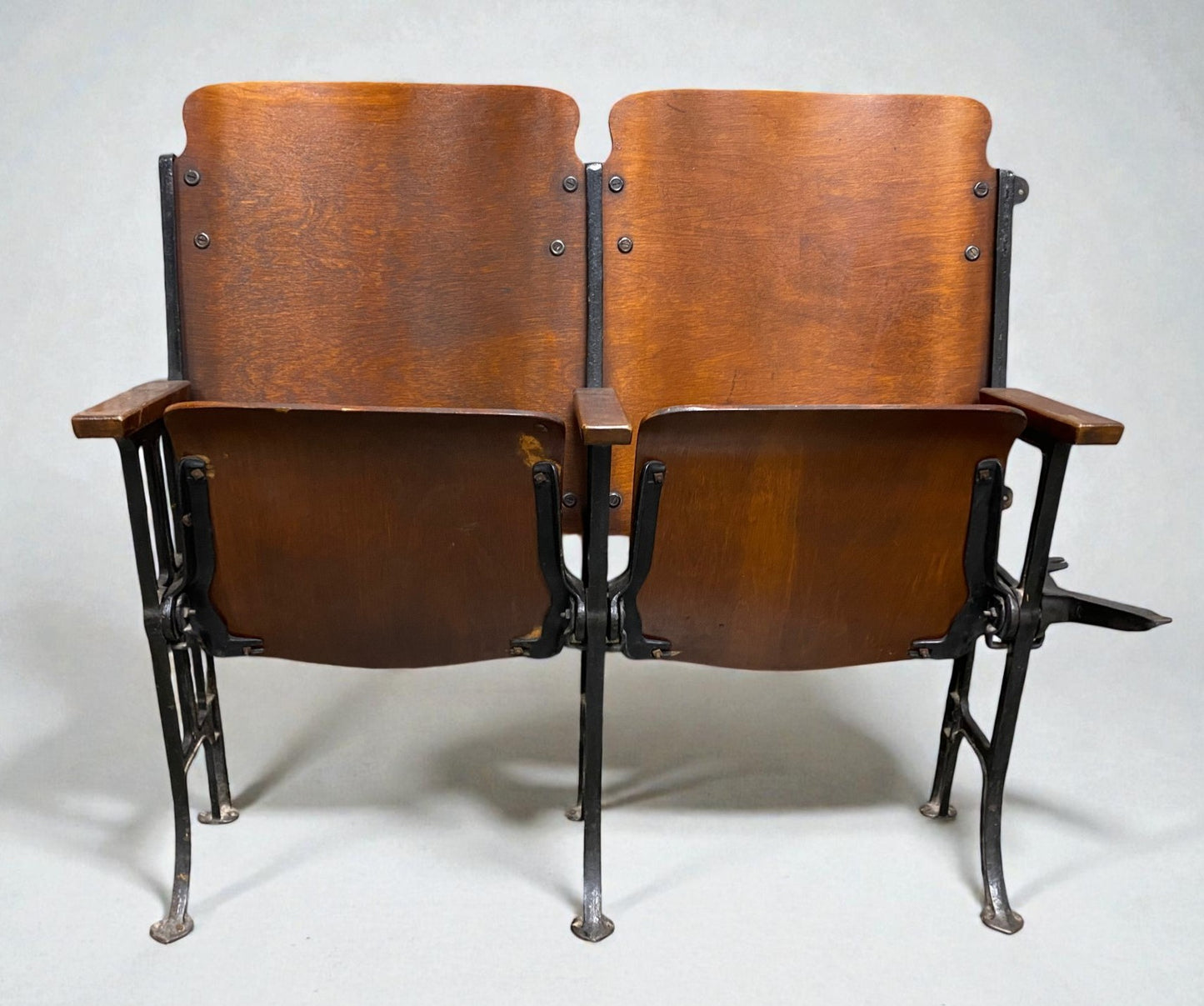 Theater Seats - 3 Vintage Wood Folding Theater Seats, Auditorium Seats, Entryway Bench, E30 by The Old Grainery (art deco,...