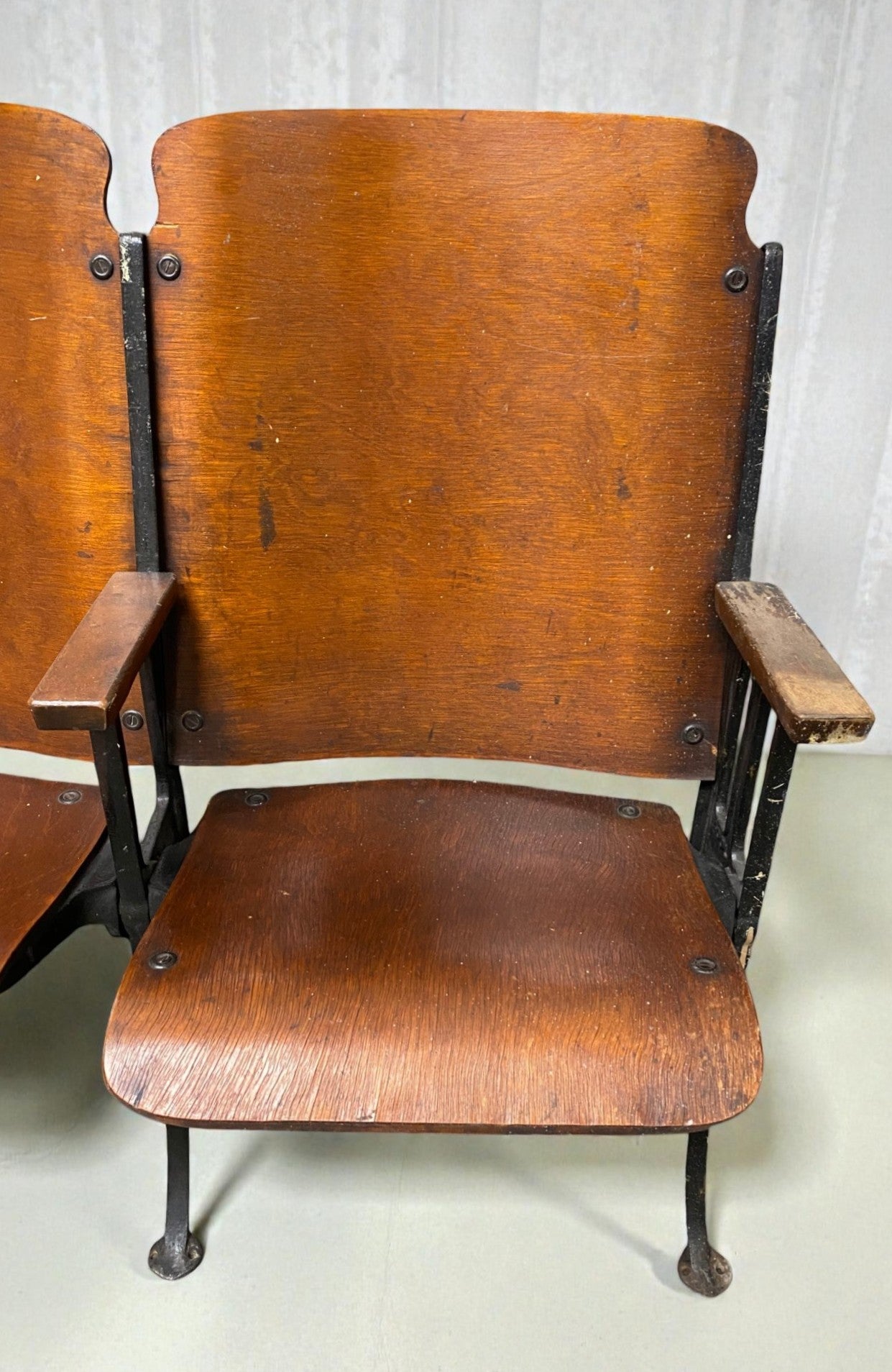 Home & Living > Furniture - 5 Vintage Wood Folding Theater Seats, Auditorium Seats, Entryway Bench, E24 by The Old Grainer...