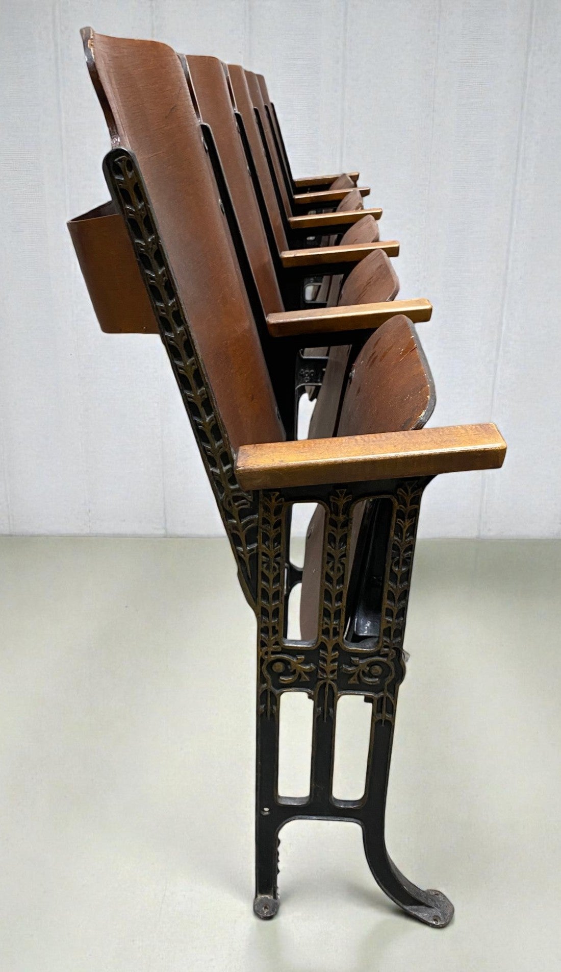 Home & Living > Furniture - 5 Vintage Wood Folding Theater Seats, Auditorium Seats, Entryway Bench, E24 by The Old Grainer...