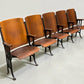 5 Vintage Wood Folding Theater Seats, Auditorium Seats, Entryway Bench, E26