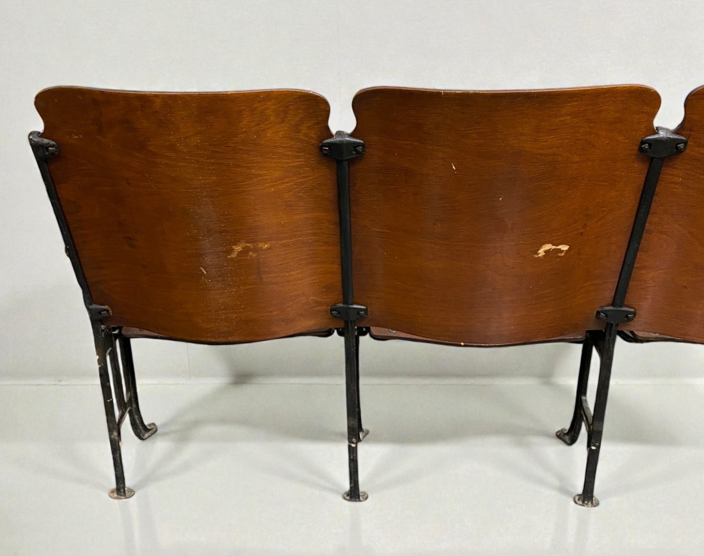 5 Vintage Wood Folding Theater Seats, Auditorium Seats, Entryway Bench, E26