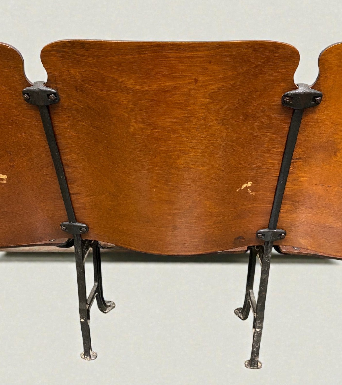 5 Vintage Wood Folding Theater Seats, Auditorium Seats, Entryway Bench, E26