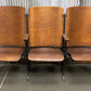 3 Vintage Wood Folding Theater Seats, Auditorium Seats, Entryway Bench, E27