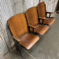 3 Vintage Wood Folding Theater Seats, Auditorium Seats, Entryway Bench, E27