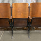 3 Vintage Wood Folding Theater Seats, Auditorium Seats, Entryway Bench, E27