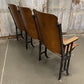 3 Vintage Wood Folding Theater Seats, Auditorium Seats, Entryway Bench, E27
