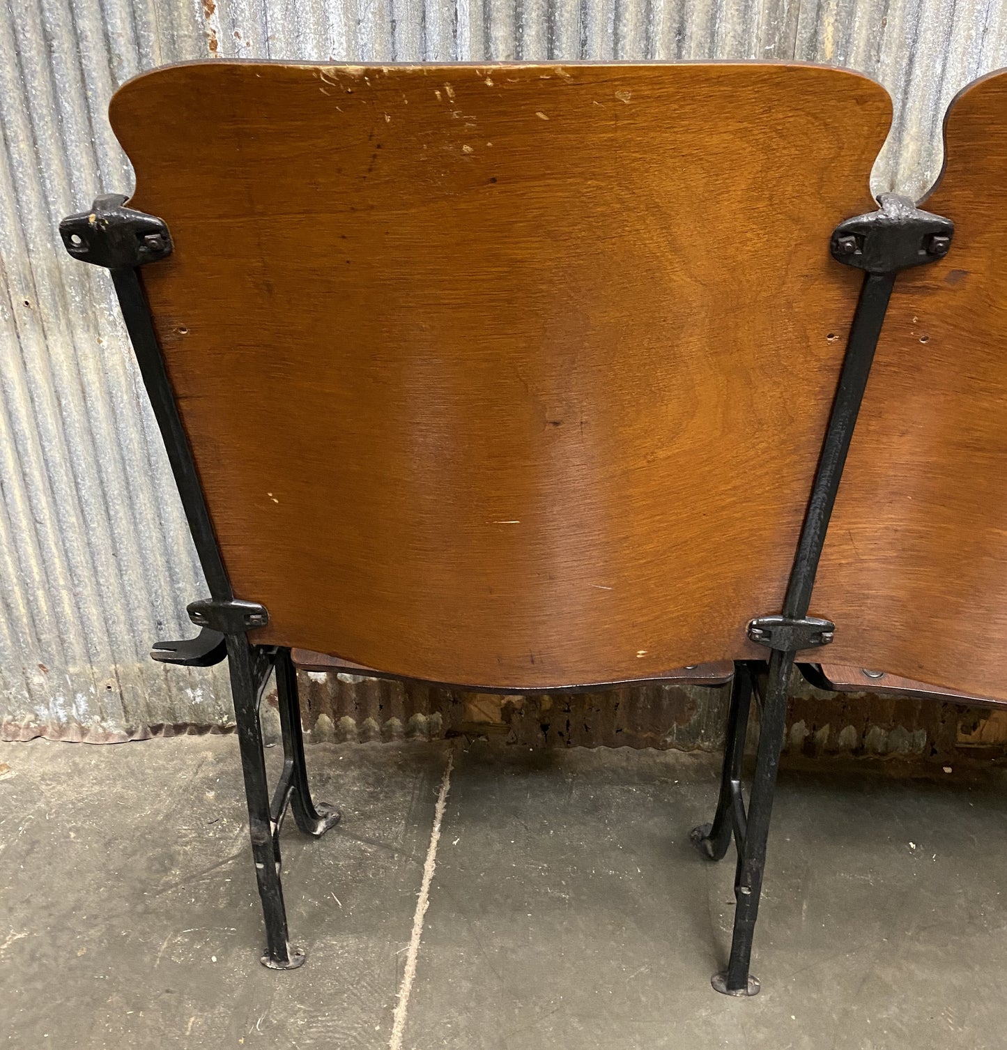 3 Vintage Wood Folding Theater Seats, Auditorium Seats, Entryway Bench, E27