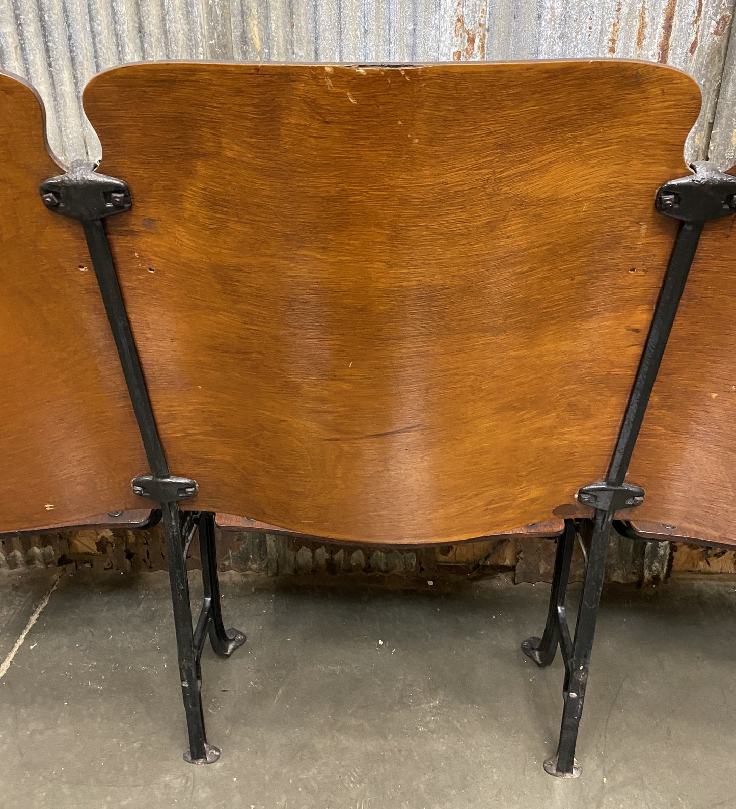 3 Vintage Wood Folding Theater Seats, Auditorium Seats, Entryway Bench, E27