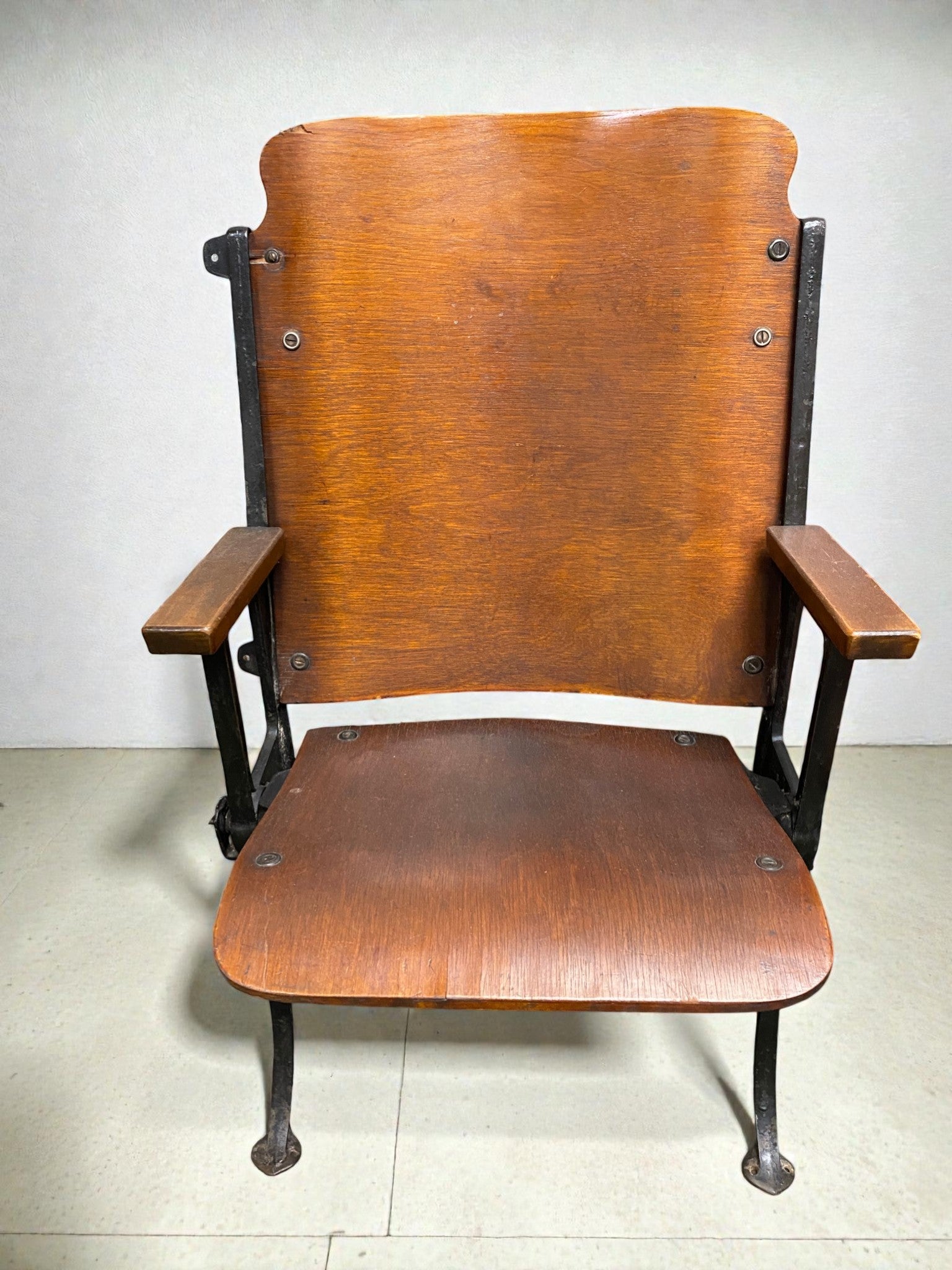 Theater Seats - 3 Vintage Wood Folding Theater Seats, Auditorium Seats, Entryway Bench, E28 by The Old Grainery (art deco,...