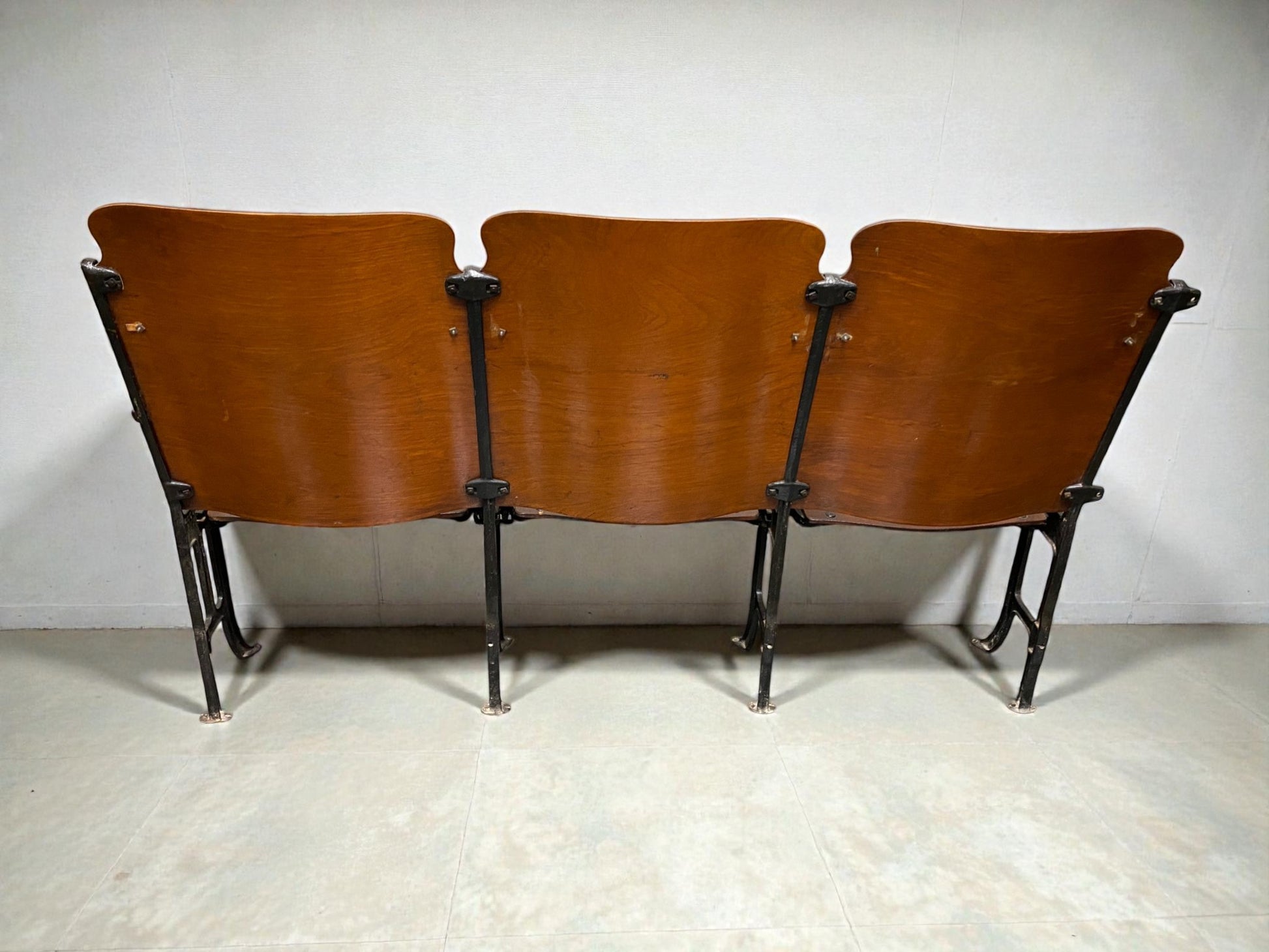 Theater Seats - 3 Vintage Wood Folding Theater Seats, Auditorium Seats, Entryway Bench, E28 by The Old Grainery (art deco,...