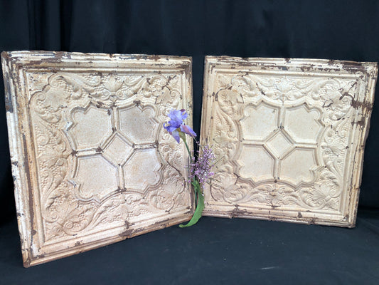 Ceiling Tin - 2 Ceiling Tin Panels, Vintage Reclaimed Molding Architectural Salvage A54 by The Old Grainery (Adults, Any R...