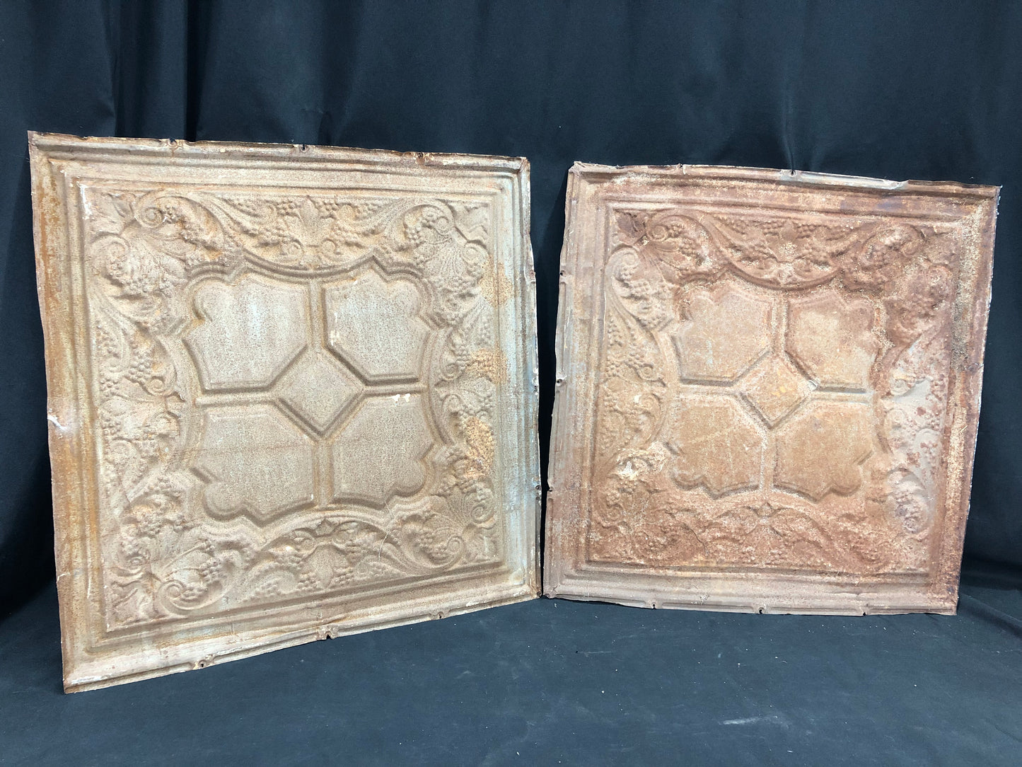 Ceiling Tin - 2 Ceiling Tin Panels, Vintage Reclaimed Molding Architectural Salvage A54 by The Old Grainery (Adults, Any R...