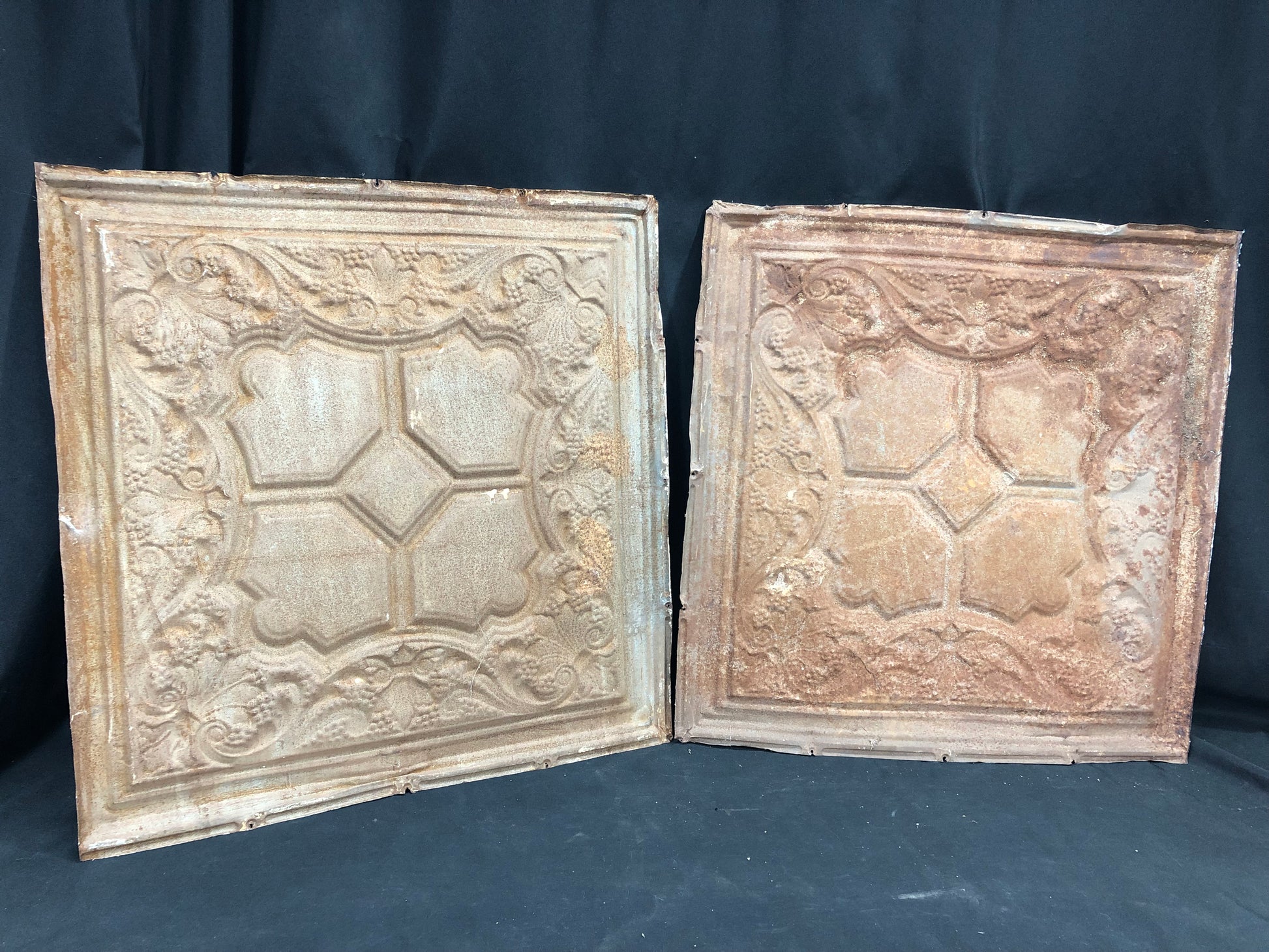 Ceiling Tin - 2 Ceiling Tin Panels, Vintage Reclaimed Molding Architectural Salvage A54 by The Old Grainery (Adults, Any R...