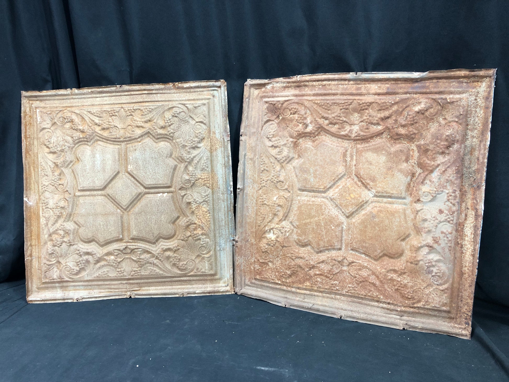 Ceiling Tin - 2 Ceiling Tin Panels, Vintage Reclaimed Molding Architectural Salvage A54 by The Old Grainery (Adults, Any R...